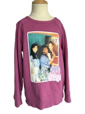 Cotton On Saved By The Bell Kids Pink Graphic Sweatshirt Size 6 Retro TV Show